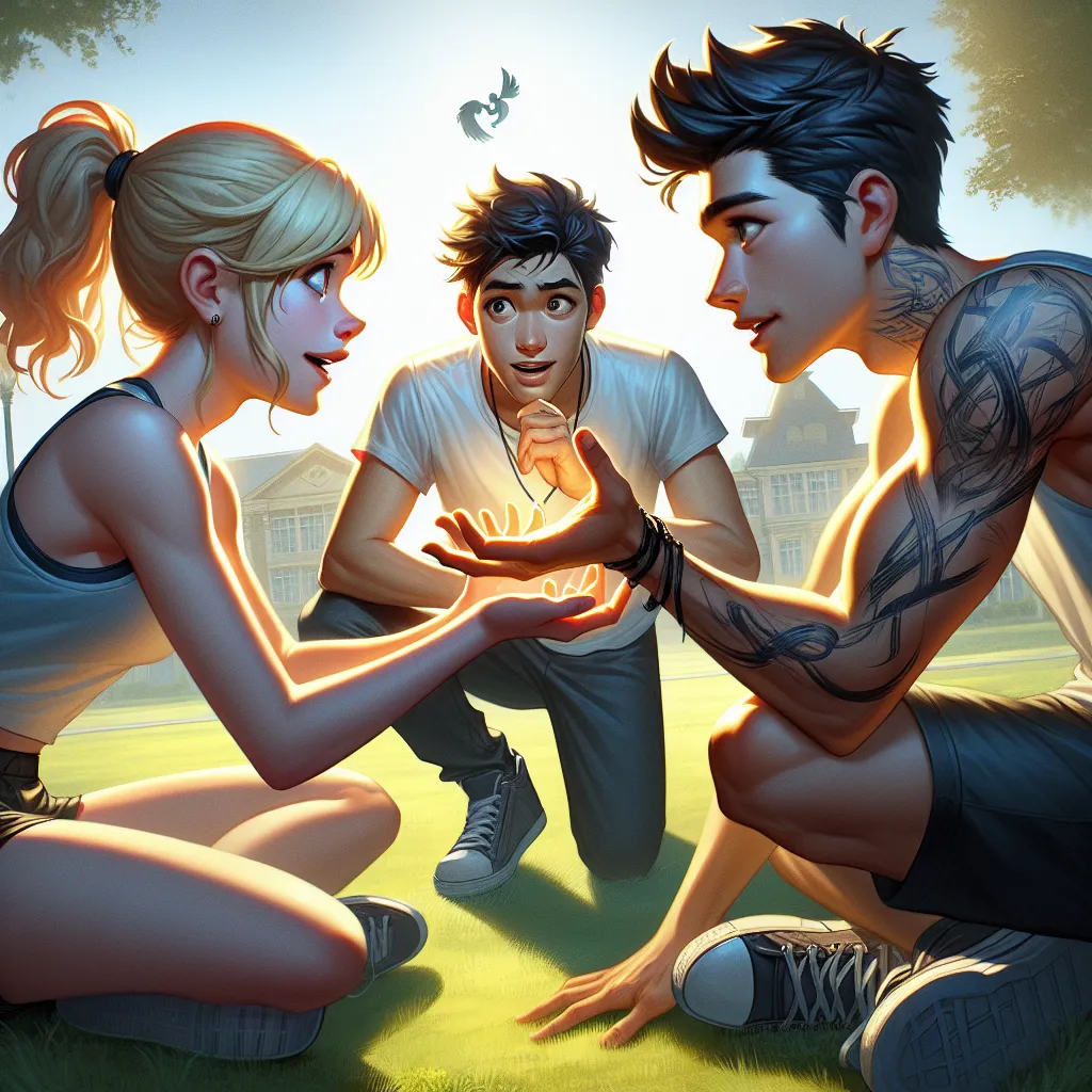 Gwen and 16-year-old Angel engage in friendly banter as they train in the park, but their morning regimen is interrupted by the reappearance of 10-year-old Angel. Gwen confronts him about his previous rude comment, leading to a humorous misunderstanding. However, through a heart-to-heart conversation and a shared goal of preparing for future threats, the trio builds trust and forms a strong bond. They engage in combat training, with Gwen using her magical abilities to create obstacles for the An