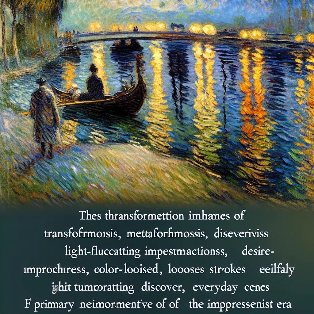 Transformation, Metamorphosis, Desire, Discovery, Selfishness in the style of Monet