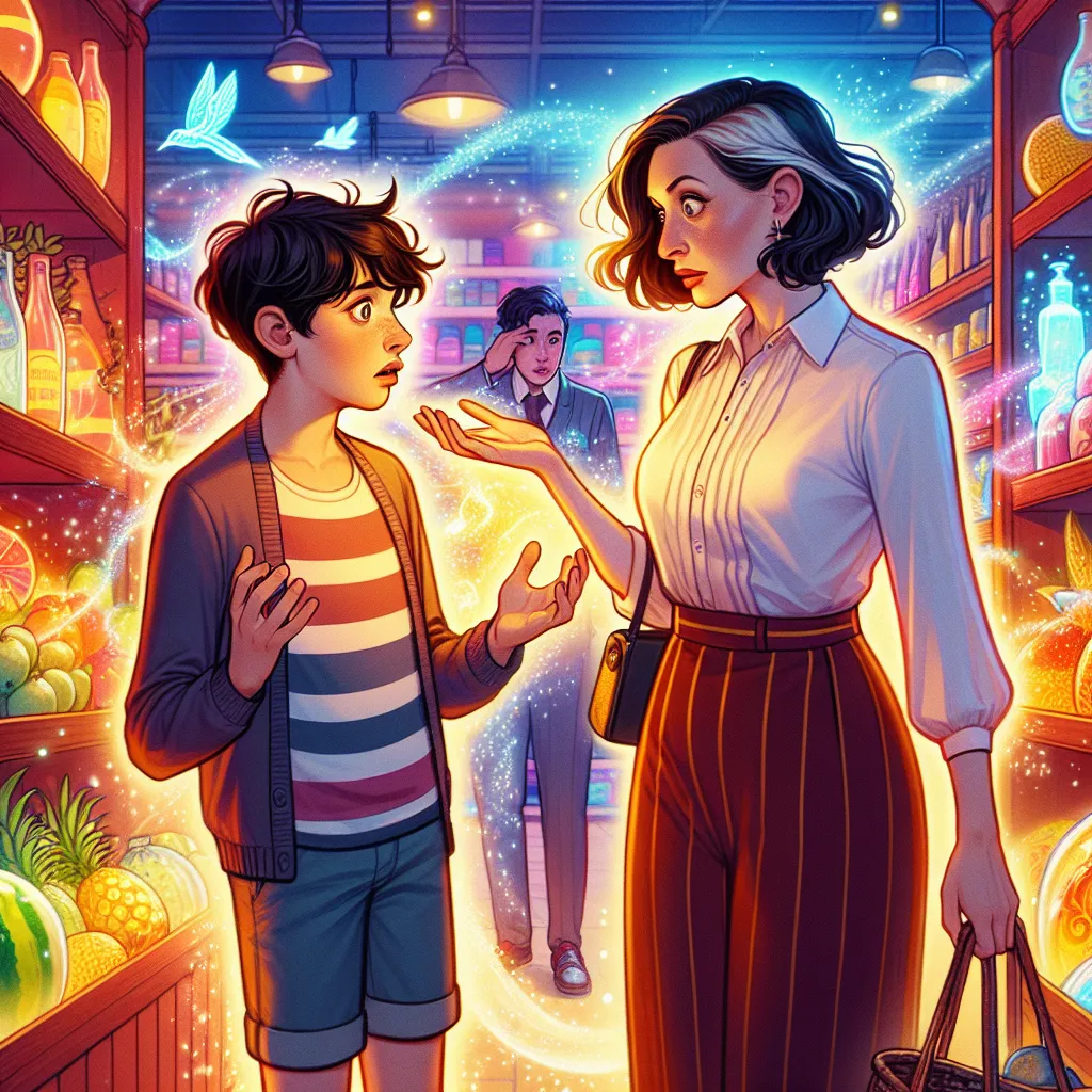 A young boy named Tommy finds himself in a magical and mysterious grocery store encounter with a woman named Samira. Their bodies and identities swap, leaving Tommy stuck in Samira's body while Samira takes on Tommy's form. As they navigate their new lives and memories, the story explores the profound effects of this unexpected and life-altering exchange.
