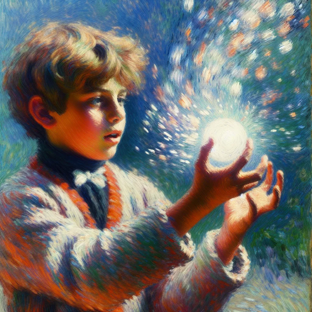 Boy, Brazil, Spell, Kidnapping, Transformation in the style of Monet