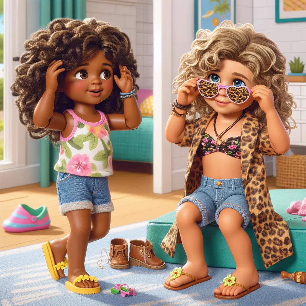 Oliver, a 5-year-old boy with curly blonde hair and blue eyes, is at his friend Sofia's house. Sofia, a 4-year-old Hispanic girl with long wavy black hair and brown eyes, suggests Oliver look for his small plastic toy car. As he searches, Oliver accidentally trips and his feet transform into Maria’s, Sofia's mother. Panicking, Oliver realizes his body has transformed into Maria’s, complete with a tank top, denim shorts, and flip flops. Distressed, Oliver tries to scrape off the red nail polish o