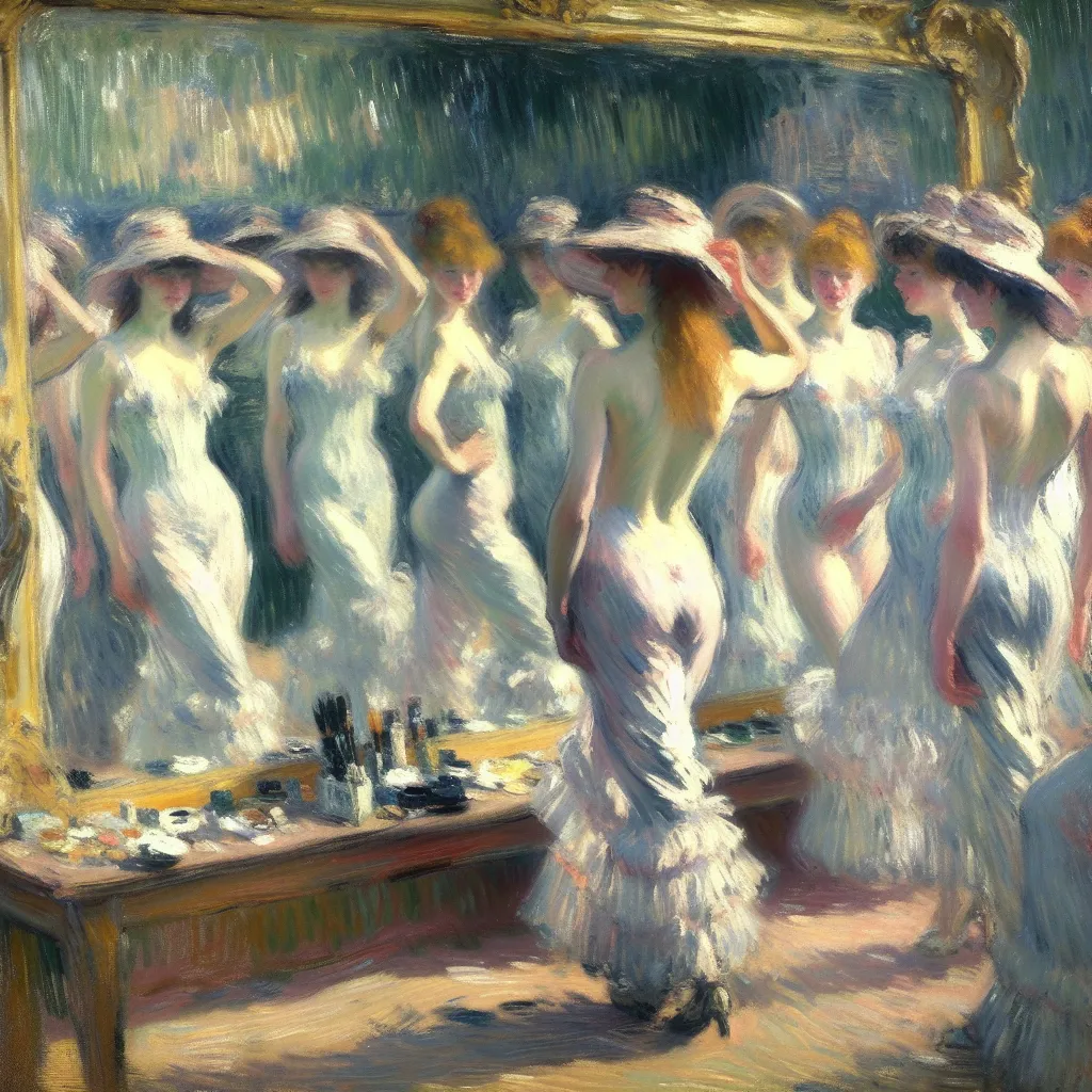 Transformation, Identity, Feminine, Clubbing, Appearance in the style of Monet