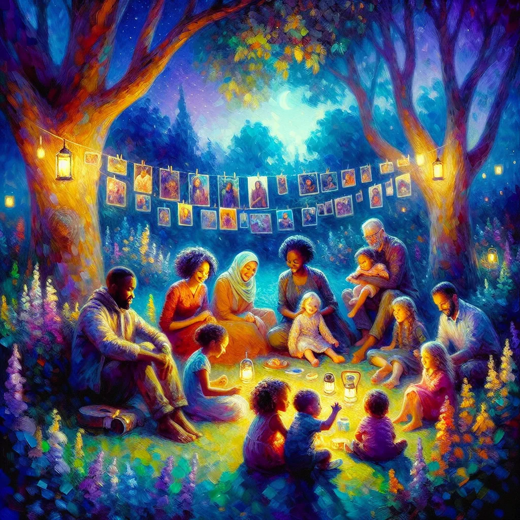 Family, Transformation, Memories, Night, Love in the style of Monet