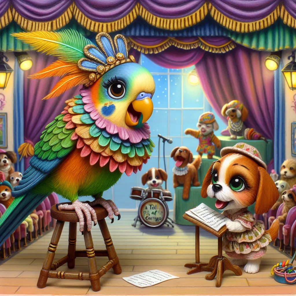 A dramatic parakeet named Edie prepares for a leading role in Paw-Tucket’s play, “A Tail of Courage!” When a body swap mishap occurs with her friend Roxie the dog, Edie learns valuable lessons about the essence of performance and teamwork. As they navigate through the hilarious challenges of being in each other’s bodies, the troupe bonds over the joy of sharing the stage. The episode culminates in a heartwarming performance where Roxie-as-Edie shines, showcasing that true talent stems from withi