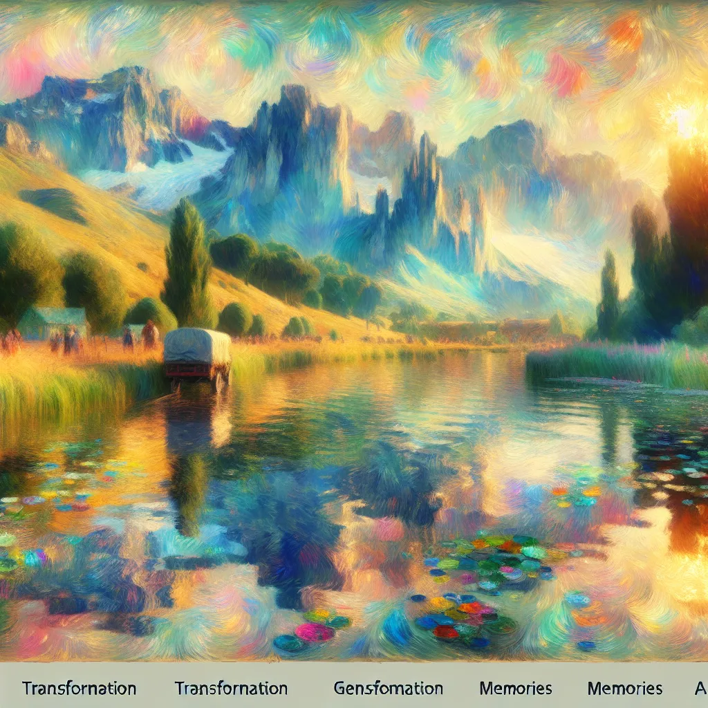 Transformation, Identity, Gender, Memories, Acceptance in the style of Monet