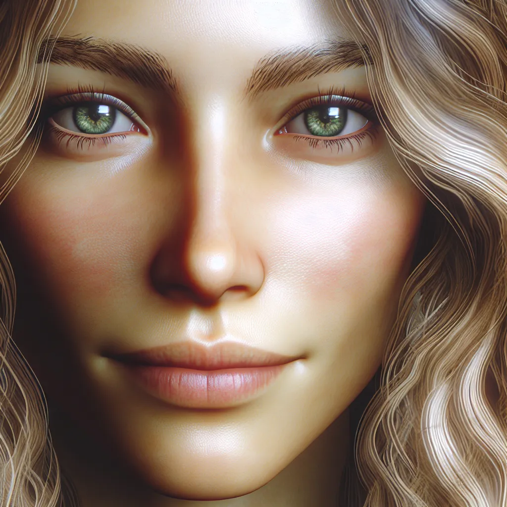 The image that accompanies this story is a close-up of a woman's face, showing a peaceful and determined expression. Her hair is long, wavy, and blonde, and her eyes are green. The image captures a sense of love, strength, and resilience in the face of adversity.