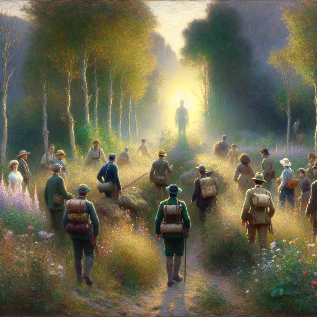 Transformation, Fear, Confusion, Friendship, Adventure in the style of Monet