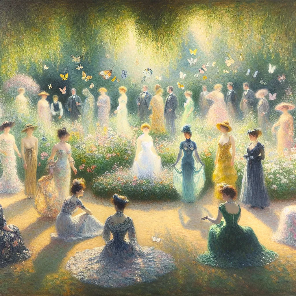 Transformation, Gender, Identity, Dress, Jewelry in the style of Monet