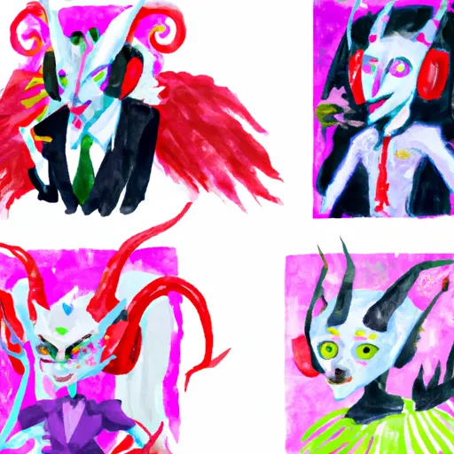1. Alastor  
2. Transformation  
3. Hazbin Hotel  
4. Demon  
5. Radio Demon in the style of Monet