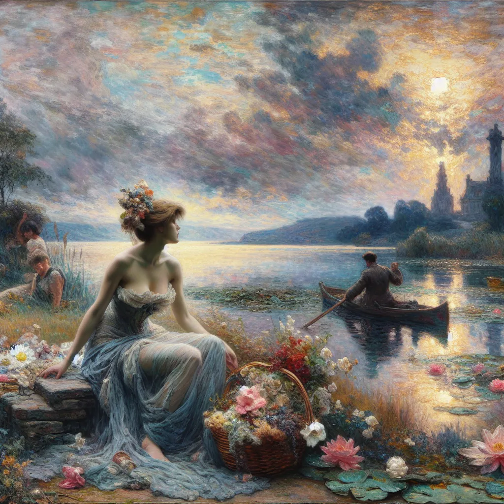 Transformation, Journey, Age, Feminine, Memories in the style of Monet