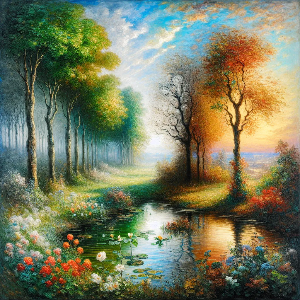 Transformation, Change, Transparent, Growth, Identity in the style of Monet