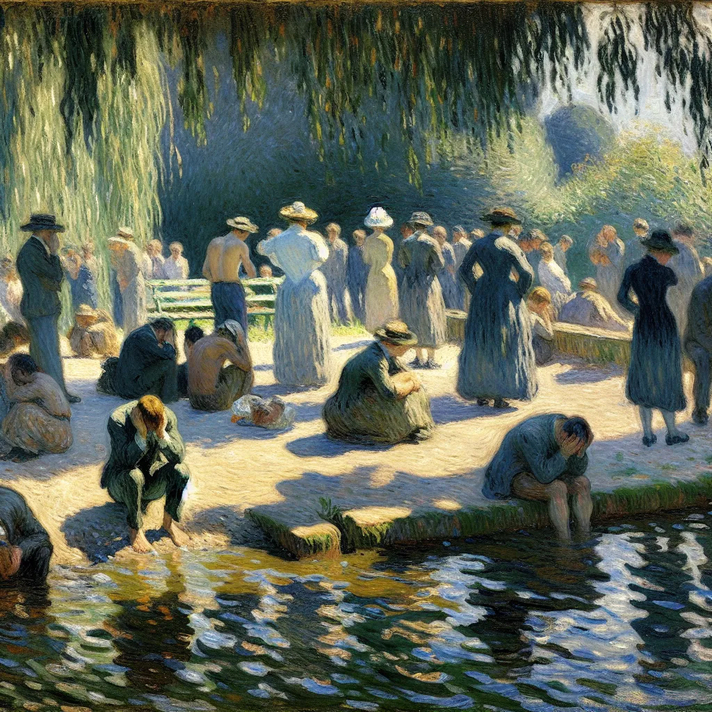 Lonely, Unattractive, Rejection, Isolated, Humiliation in the style of Monet