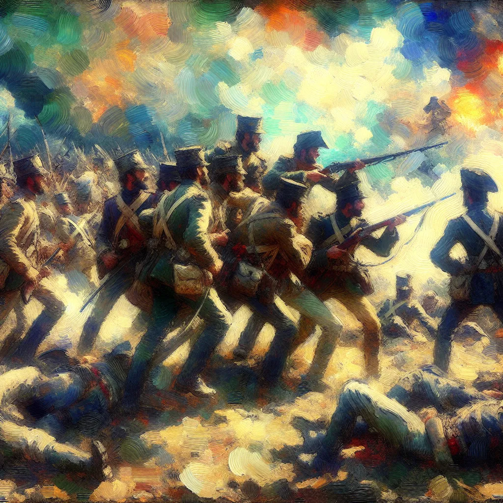 Friendship, Courage, Battle, Defend, Loyalty in the style of Monet