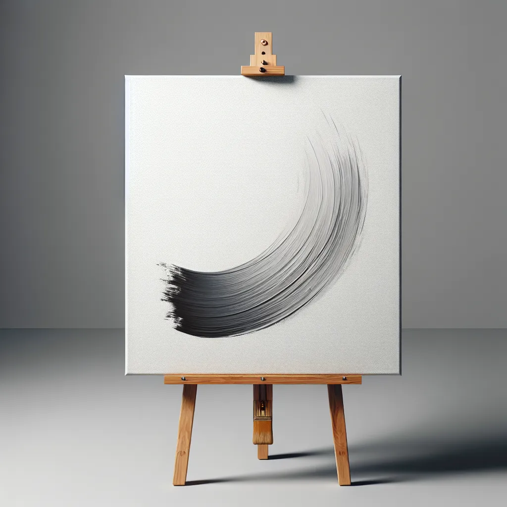 A blank canvas with a single brushstroke, evoking a sense of unfinished creativity and potential.