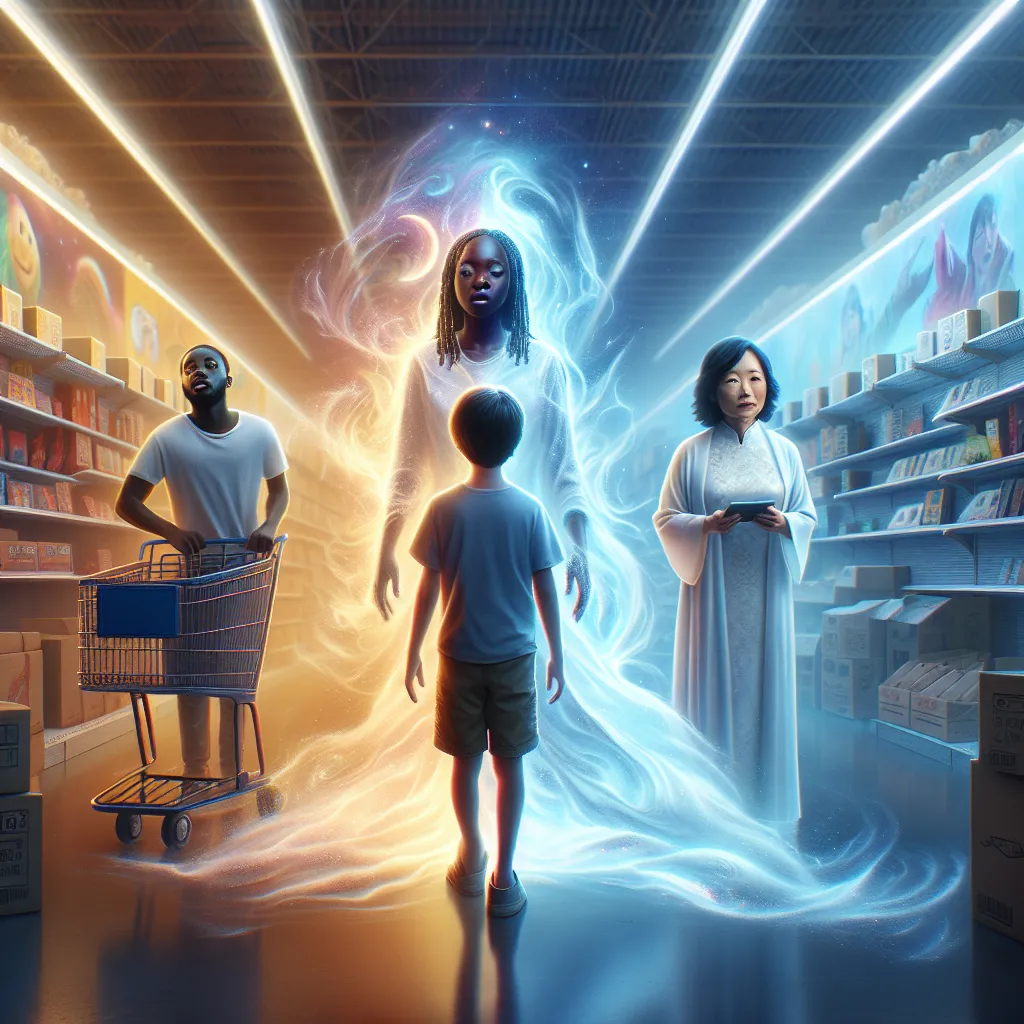 A young boy named Jonah Miller, shopping with his mom and grandma, experiences a bizarre transformation in a big box store. His body and identity are inexplicably swapped with Mai, an older Vietnamese woman, as the world around him shifts into an unfamiliar reality filled with language barriers, confusion, and self-discovery. Jonah's former life fades away as he navigates his new existence in Mai's shoes, the echoes of his past slipping further away with each step.