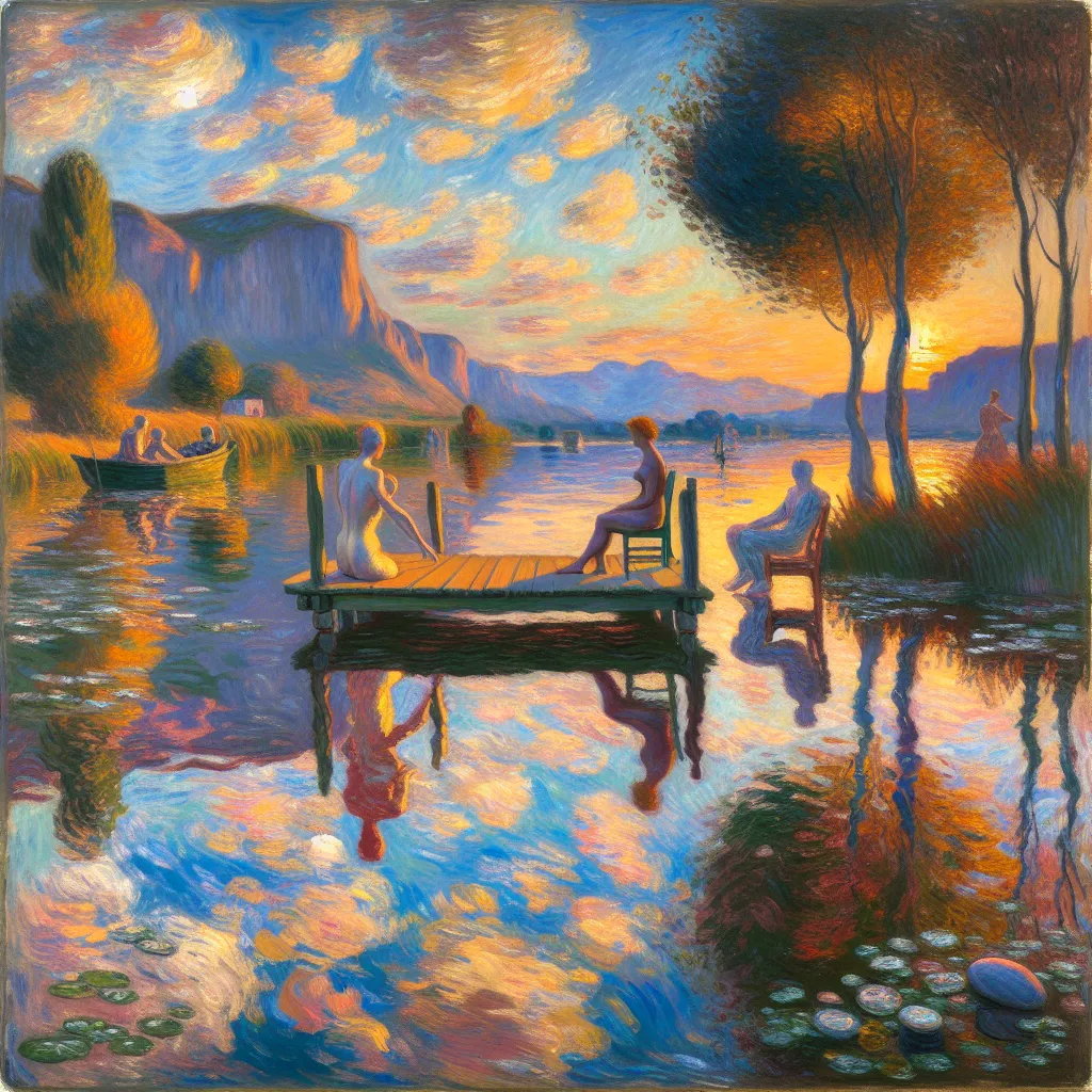 Transformation, Gender, Identity, Acceptance, Self-discovery in the style of Monet