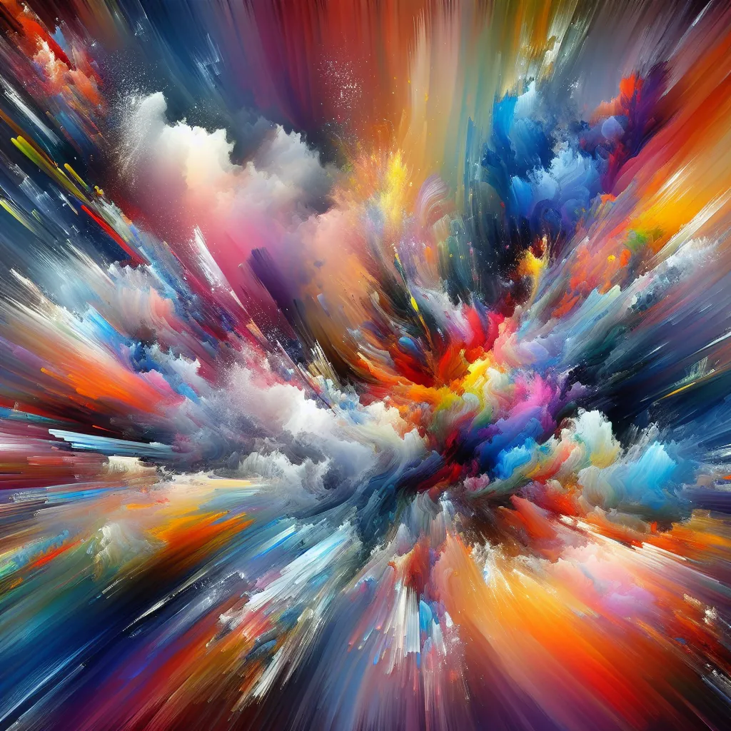 Title: "Unleashing Creativity: The Blank Canvas"

Description: A vibrant and dynamic abstract painting, bursting with colorful strokes and textures, symbolizing the limitless potential of creative expression.