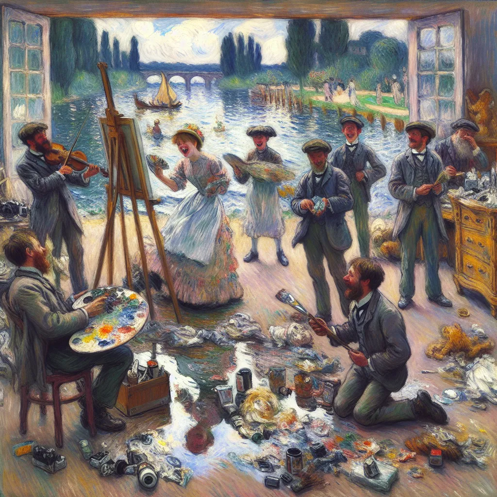 Transformation, App, Experiment, Unaware, Laughter in the style of Monet