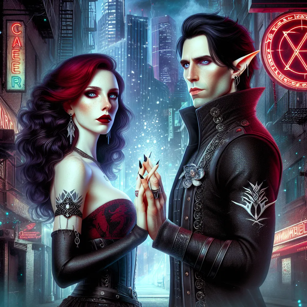 An urban fantasy romance unfolds in the city's underbelly as Scarlett, a club owner with a reputation, strikes a deal with the darkly beautiful elf Ecredithel to help find her missing sister. The story delves into curses, secrets, and a growing connection as they navigate danger and underworld magic together, ultimately facing a choice that will test their bond.