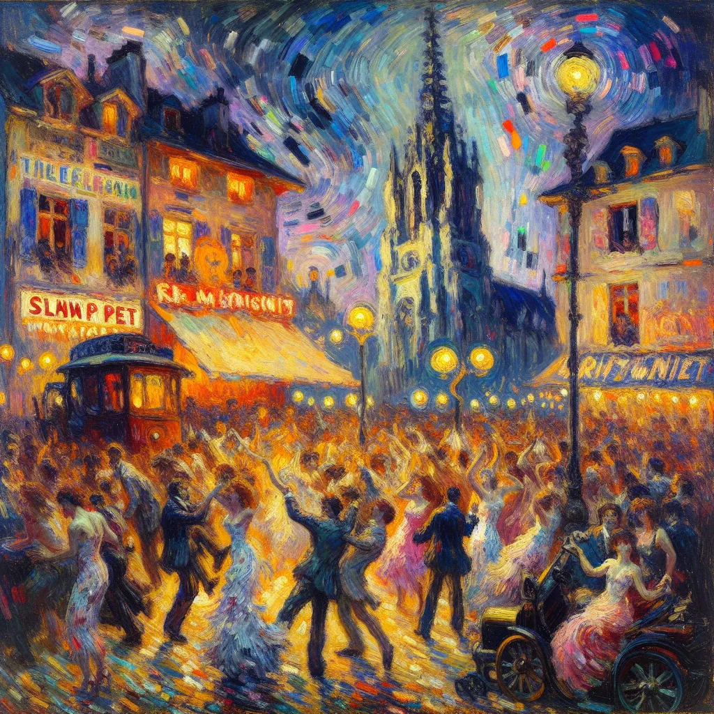 Friday, Night, Unforgettable, Bizarre, Swap in the style of Monet