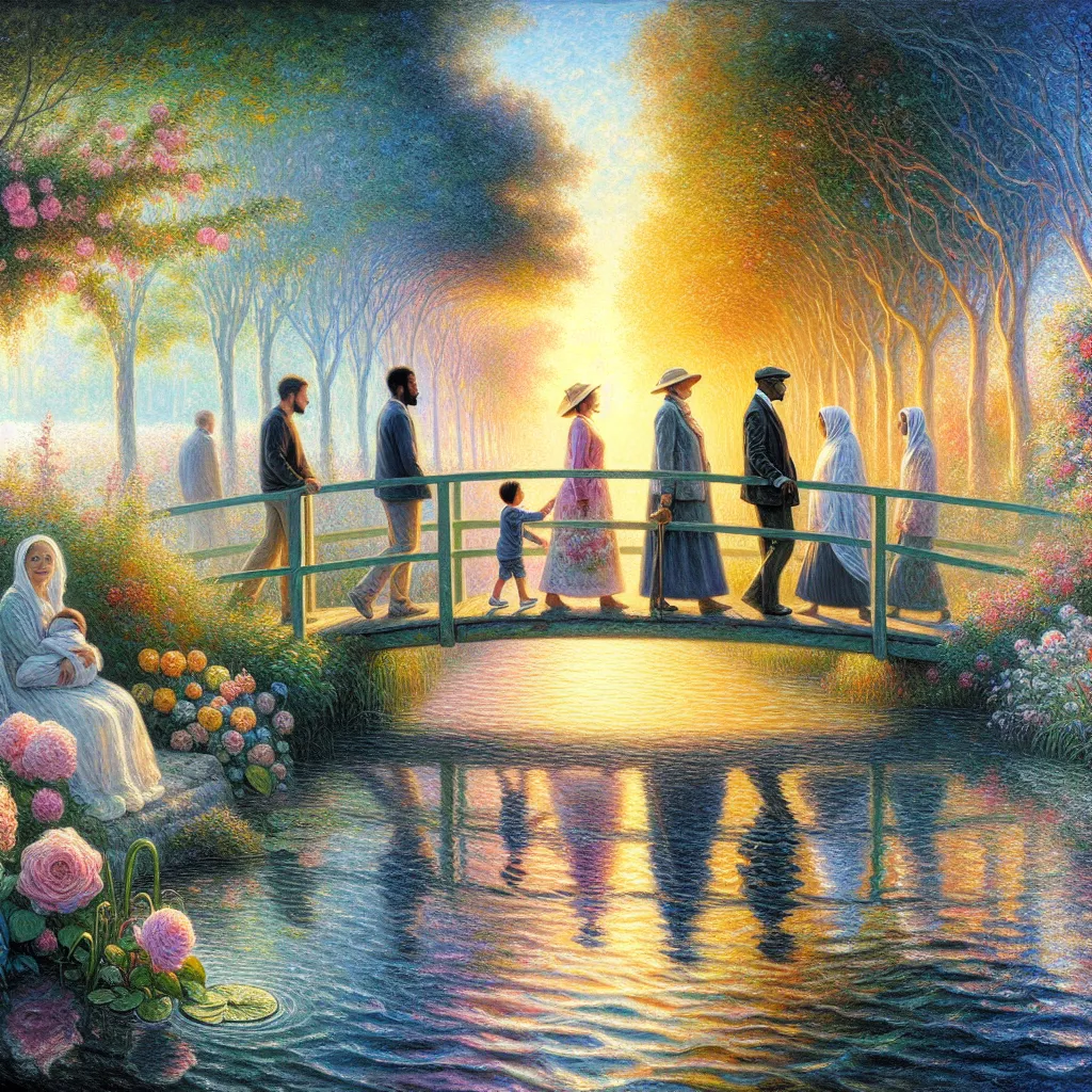 Transformation, Family, Identity, Realization, Reversal in the style of Monet