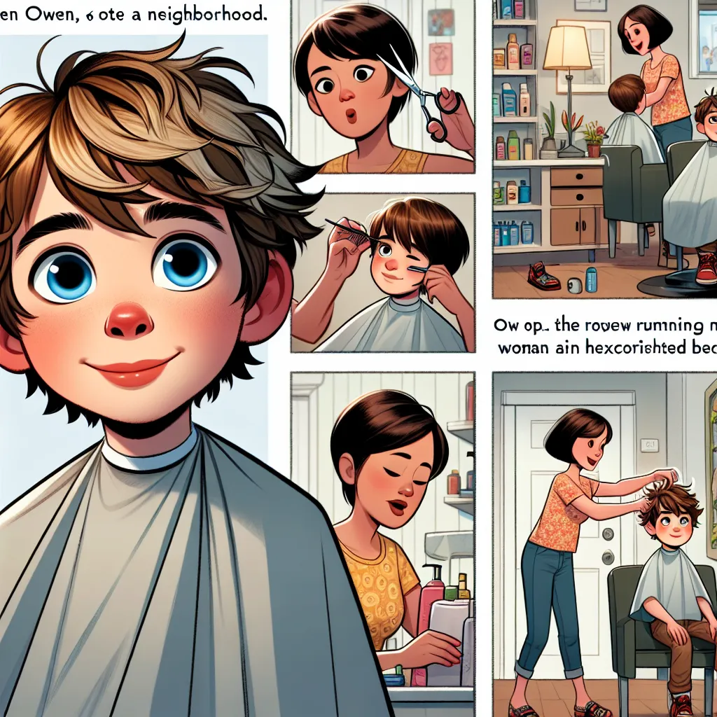 Owen, a 6-year-old boy with sandy brown hair and bright blue eyes, goes to a neighborhood salon for a haircut. The salon is run by Soo-jin, a Korean woman in her mid-50s with a neat bob haircut and warm brown eyes. As Owen explores the salon, he stumbles upon a pair of platform sandals in the hallway and decides to try them on. Suddenly, his appearance starts to change, and he transforms into a young Korean woman named Soo-jin. Confused and with her memories altered, Soo-jin continues running th