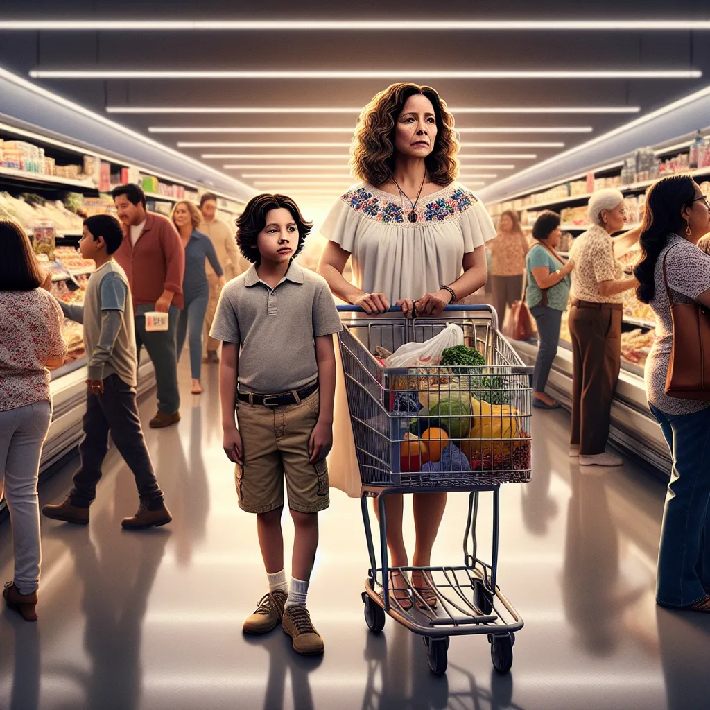 A detailed and emotional story unfolds in a bustling superstore, where nine-year-old Owen unexpectedly swaps bodies with a Mexican mother named Juana. Owen, now in Juana's body, navigates the confusion and permanent reality of his new life, filled with poignant moments and unchangeable acceptance.
