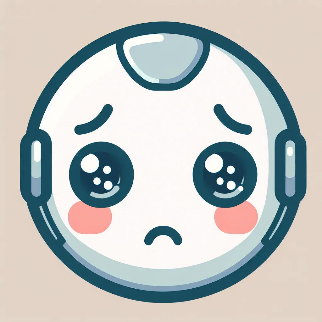 A simple and elegant image of an apologetic chatbot with a neutral background.