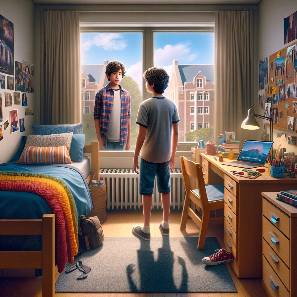 A young boy named Henry mysteriously switches bodies with his older sister, Lauren, on her first day at college. As Henry navigates life in Lauren's body, he experiences challenges, growth, and acceptance. This poignant story follows Henry's journey as he embraces his new identity while cherishing the memories of his past self. The image should capture the emotional complexity and transformation of Henry's experience as he navigates his dual identity.