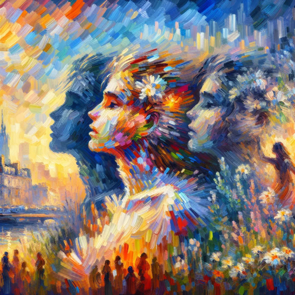 Transformation, Change, Identity, Gender, Evolution in the style of Monet
