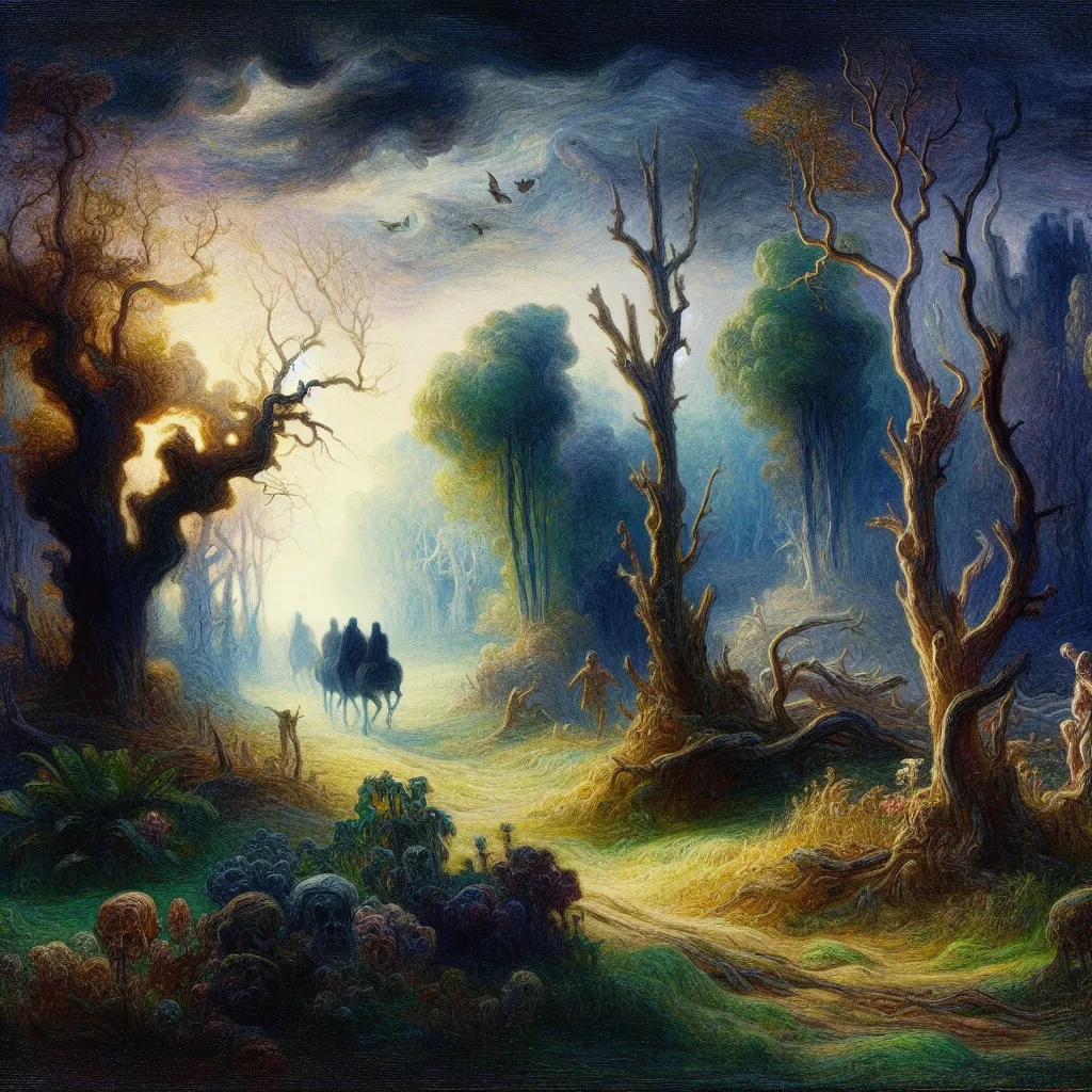 Chilling, Sinister, Nightmare, Betrayal, Transformation in the style of Monet