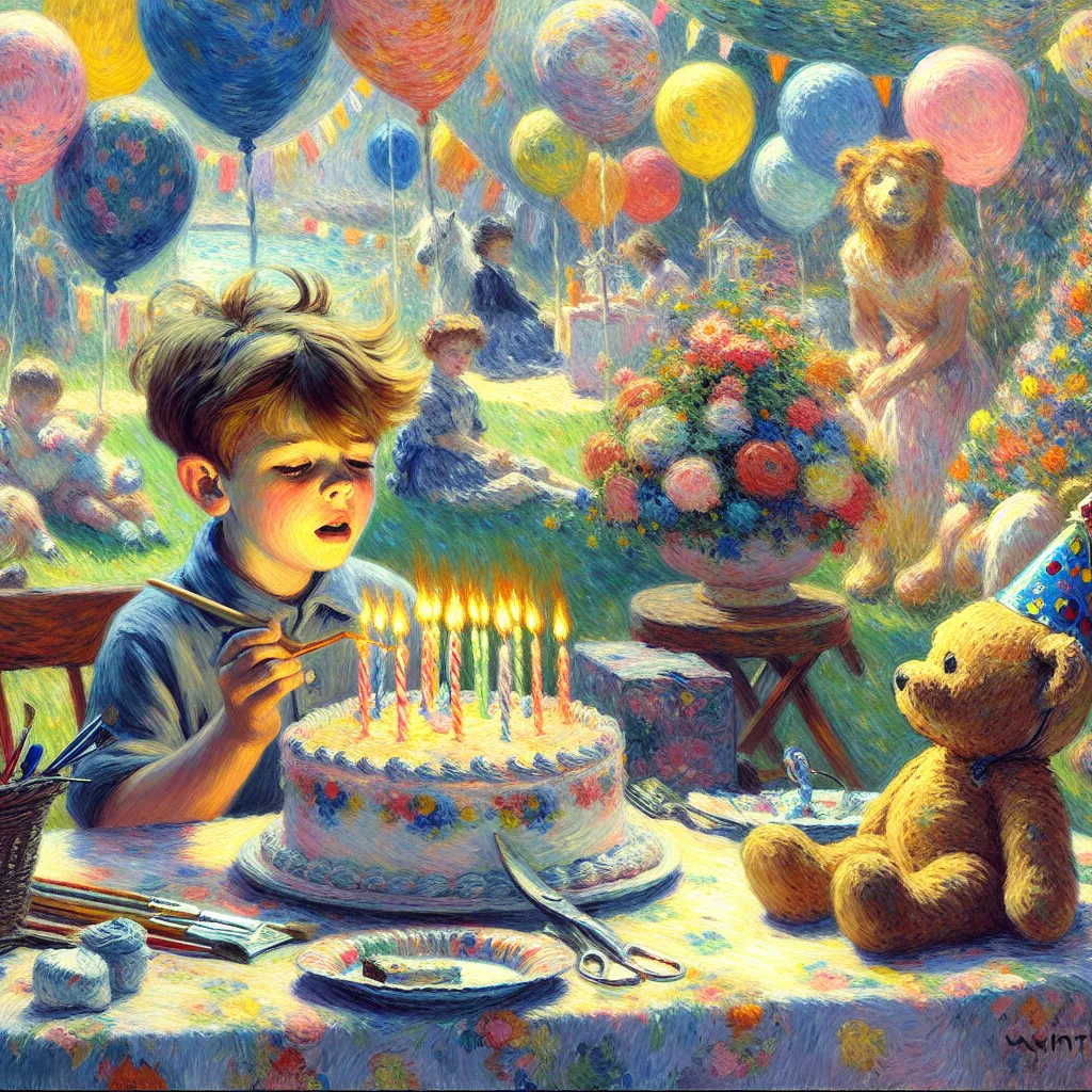 Timmy, Boy, June 15th, Birthday, 2016 in the style of Monet