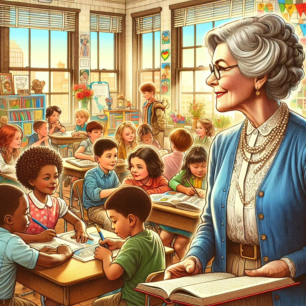 A long story following Mrs. Lewis as she navigates a life swap and finds herself as a teacher, embodying the role for decades with love and dedication, leaving a lasting impact.