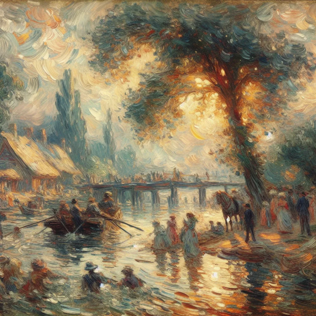 Dream, Identity, Fiction, Romance, Belonging in the style of Monet