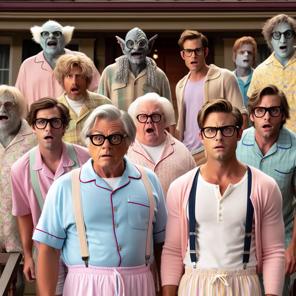 Skyler and Chasey, transformed into nerds, stand in their pastel pajamas, shocked and confused. Around them, the neighborhood is filled with people wearing tighty-whities and oversized undergarments. A wise elder neighbor named Grandpa Tim warns them of the Were-Bullies, responsible for the transformations, and encourages them to find a way to break the curse. Determined, Skyler and Chasey band together with their fellow nerdy neighbors to restore the neighborhood's coolness and charm.