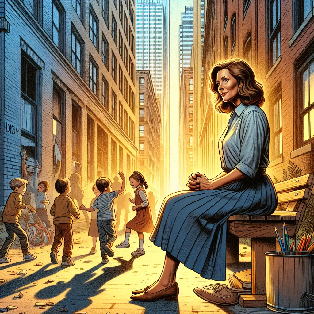 A poignant and transformative tale of a teacher who swaps bodies with a child, navigating the challenges of adulthood in a city alley, yearning for home, and ultimately finding acceptance and purpose in a new life as Mrs. Lewis, forever changed yet resilient.