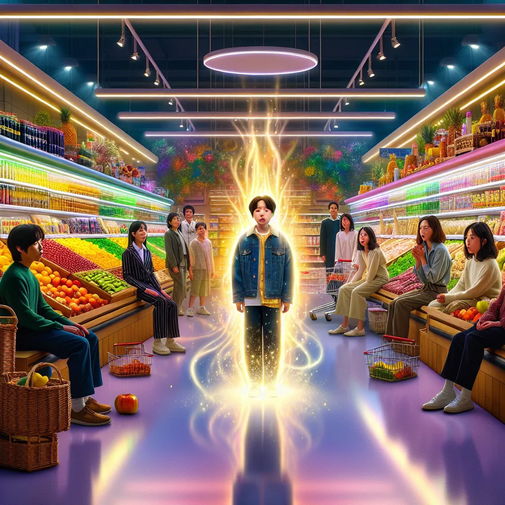 A vivid and intricate story set in a supermarket, where a young boy named Jacob finds himself inexplicably transformed into a Korean woman named Min-Jae Kim. As Jacob navigates this bewildering reality, the story unfolds through detailed descriptions of characters, settings, and emotions, culminating in a poignant and irreversible transformation.
