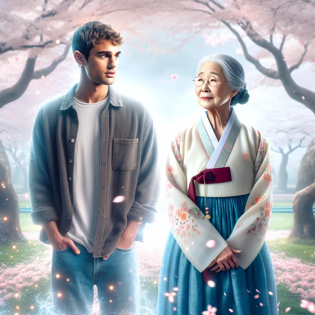 An intricate magical body-swap story unfolds as young Theo James Parker finds himself permanently transformed into the body of older Korean woman Sun-hee, leading to a heartfelt tale of acceptance, understanding, and newfound happiness in two intertwined lives.