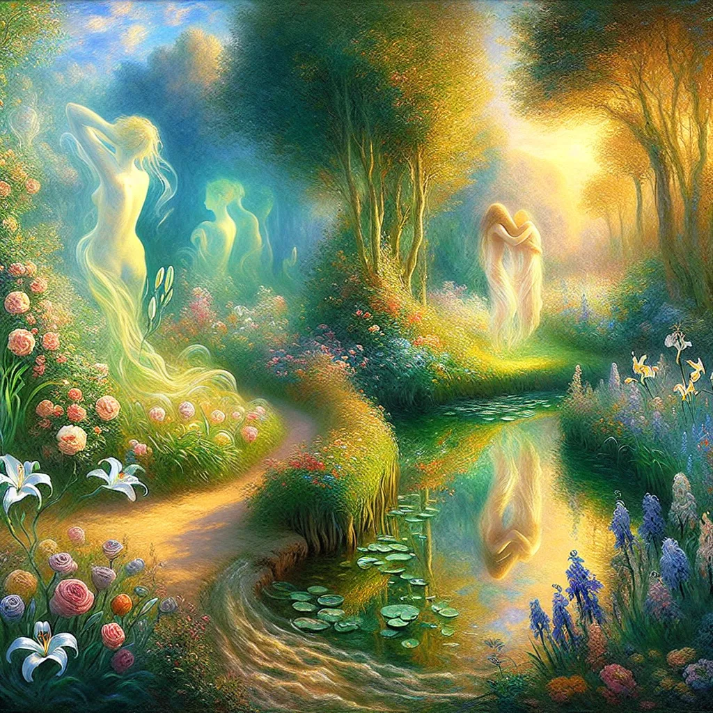 Transformation, Growth, Change, Identity, Acceptance in the style of Monet