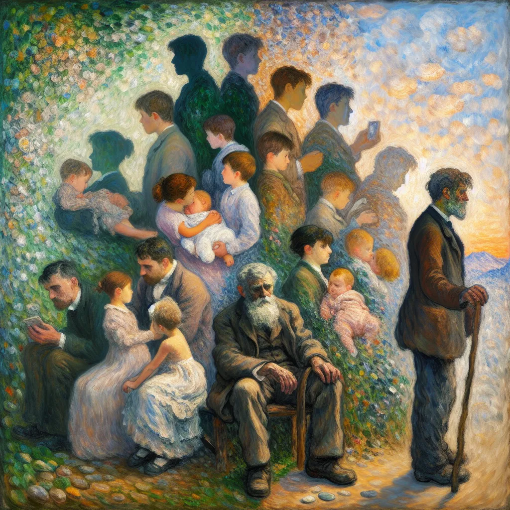 Transformation, Life, Diego Guzman, Family, Memory in the style of Monet