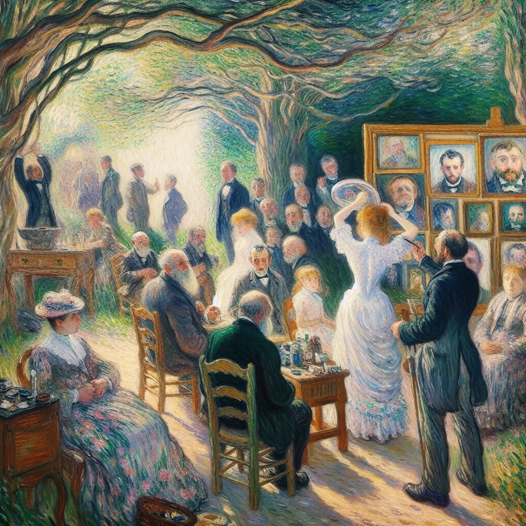 Identity, Transformation, Memories, Family, Acceptance in the style of Monet