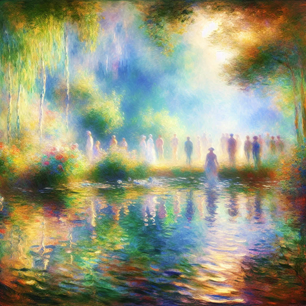 Transformation, Identity, Experiment, Conquest, Consequences in the style of Monet