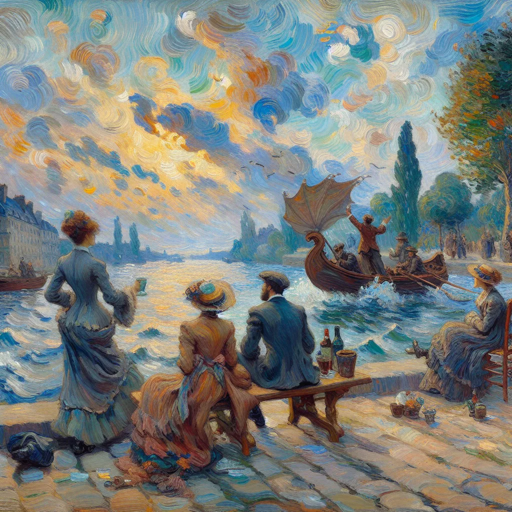 Charismatic, Soul, Essence, Transition, Friendship in the style of Monet