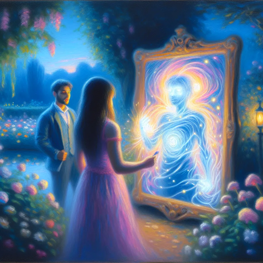 Friend, Powers, Possession, Identity, Transformation in the style of Monet