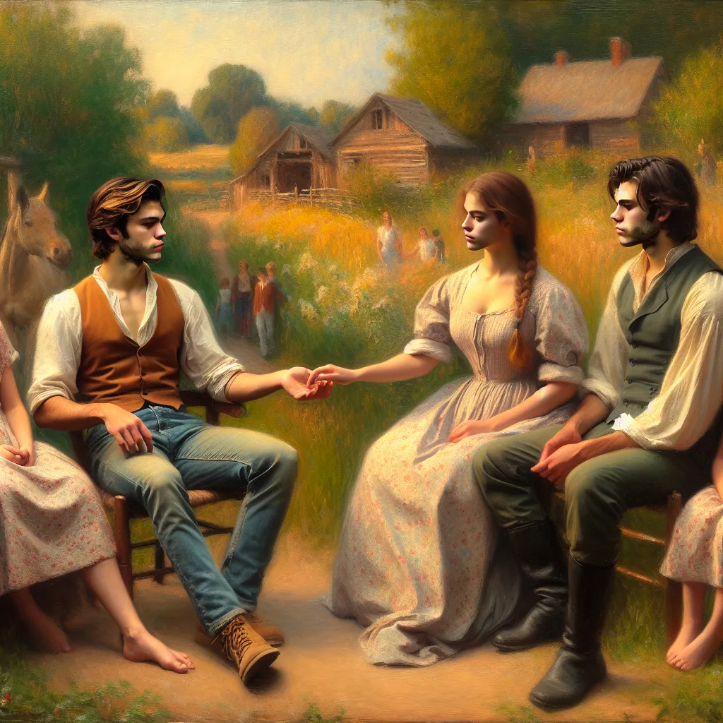 Ethan, Laura, Body swap, Transformation, Family in the style of Monet