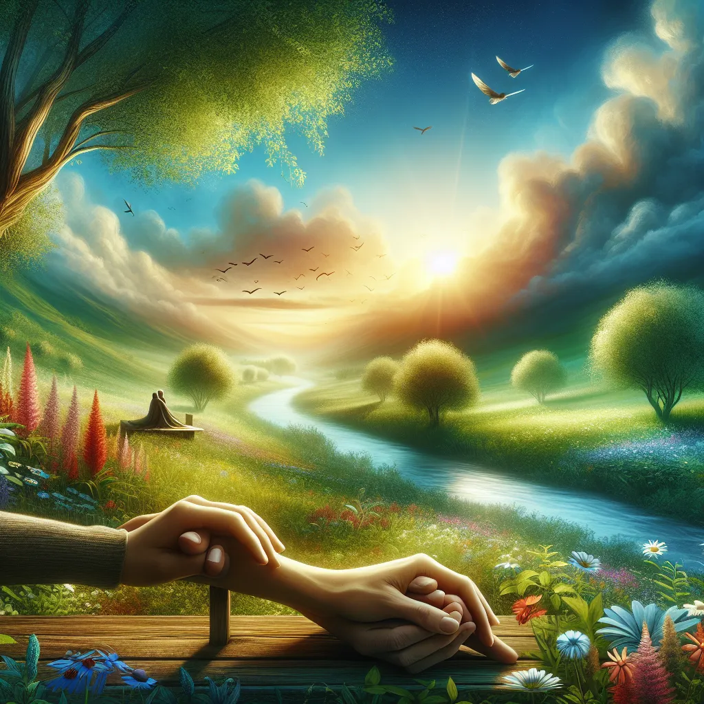 A heartfelt letter expressing gratitude and admiration for a loved one's strength and resilience, accompanied by a gentle image of a peaceful setting, symbolizing love and support.