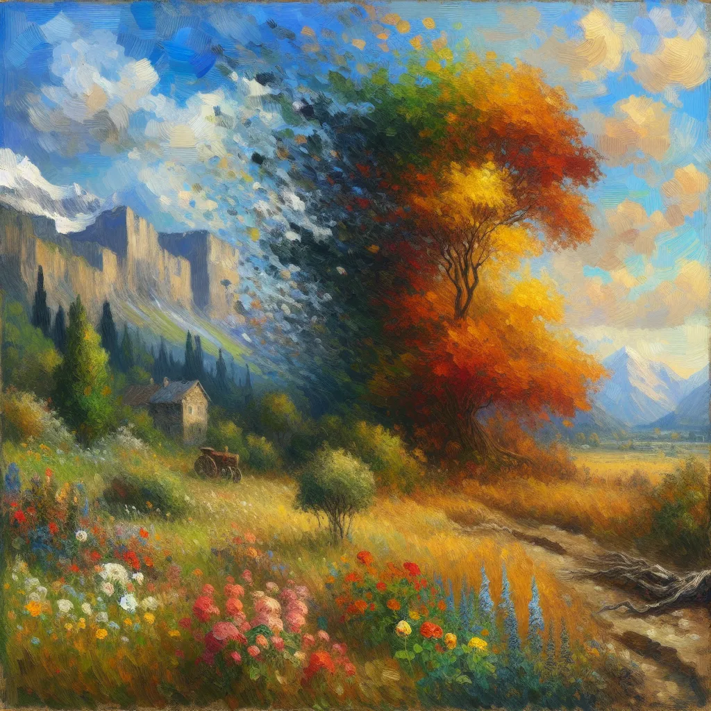 Transformation, Identity, Growth, Acceptance, Happiness in the style of Monet