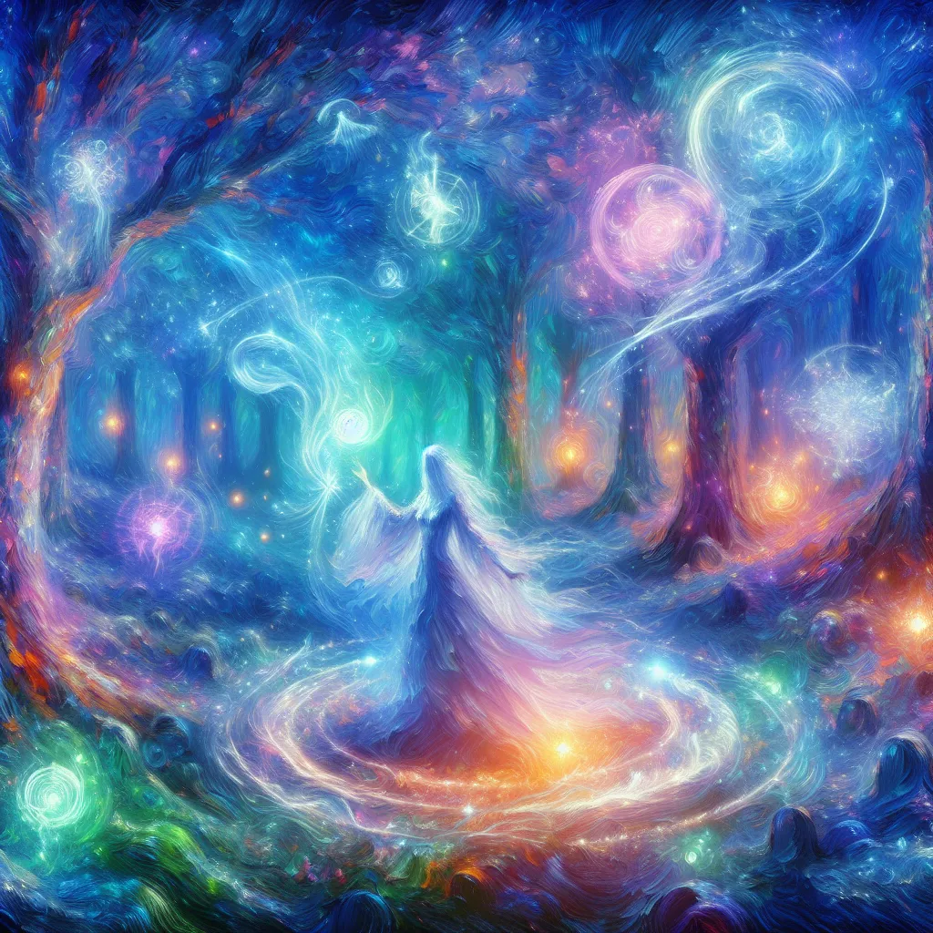 Transformation, Identity, Dysphoria, Witch, Magic in the style of Monet