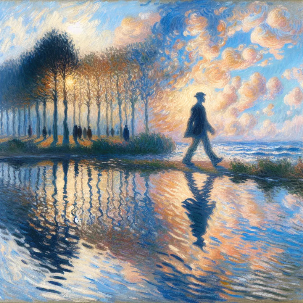 Transformation, Imaginative, Adventure, Stealth, Identity in the style of Monet
