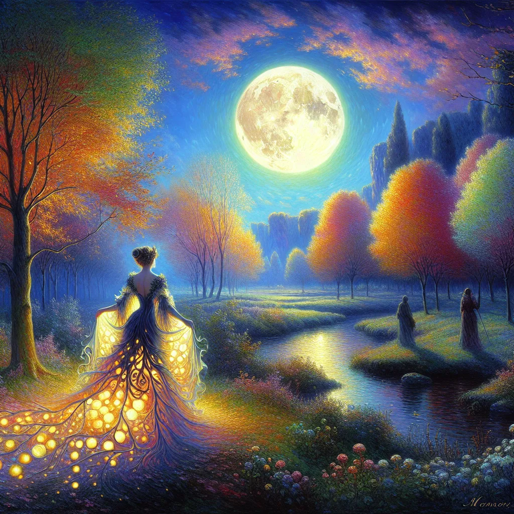 Transformation, Virus, Moon, Costume, Mother in the style of Monet